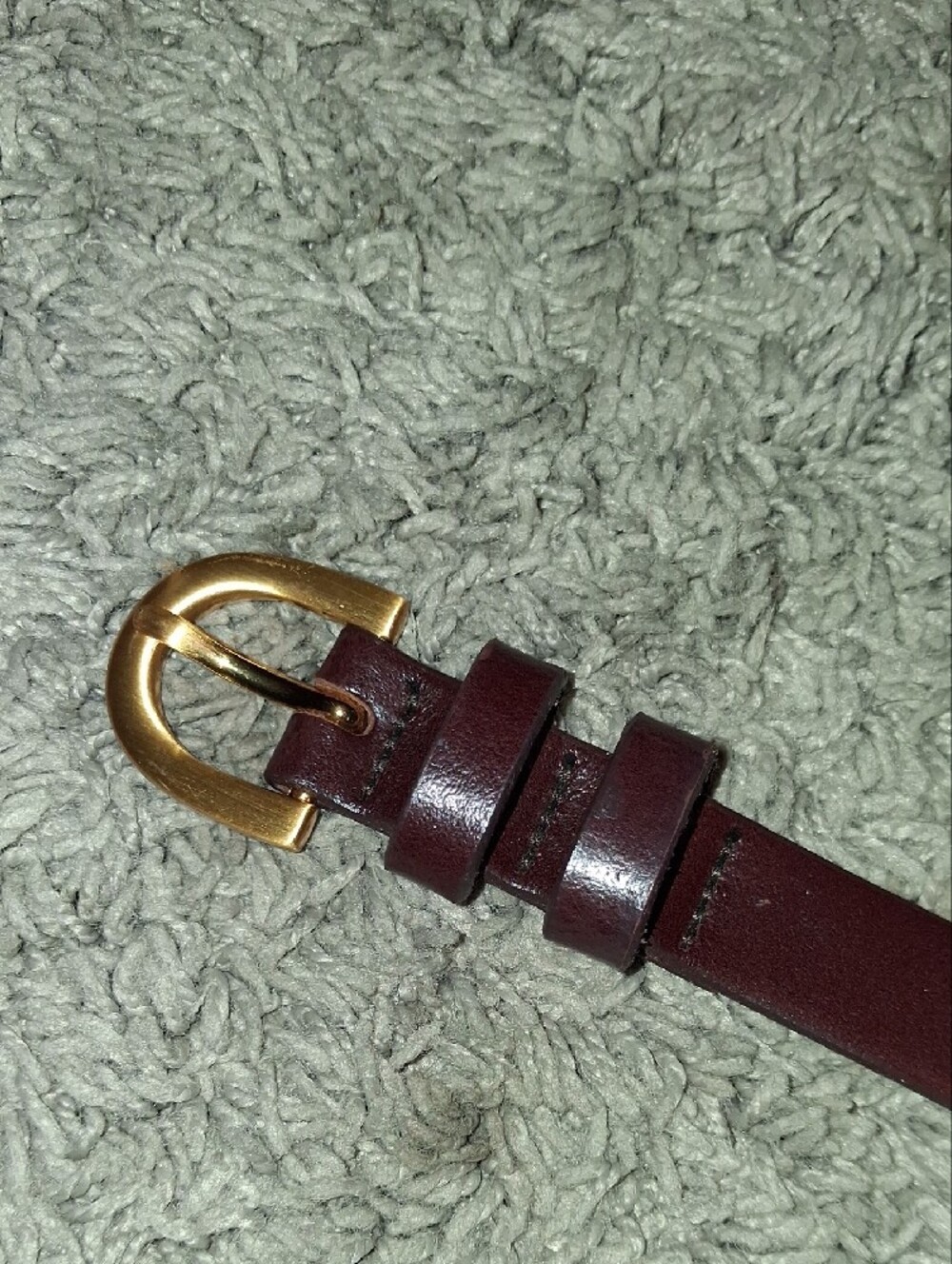 Womens J. Crew Italian Leather Belt with Gold Buckle 42" NWOT Made In USA F7075 - Picture 2 of 5